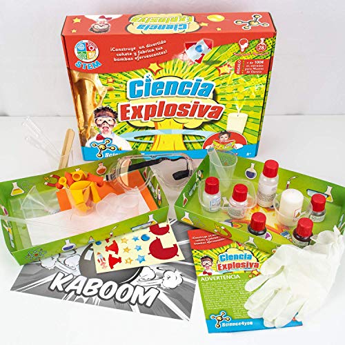 Science4you-481517 Ciencia Explosiva, Juego Educativo y cientifico-28 Experimentos y Libro para Niños 8 Años (481517)