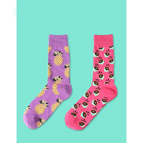 Scrox 1 Pares Calcetines Mujer Invierno Sock Creativo Estampado de Frutas Unisex Algodón Personalidad Casual Otoño Piso Calcetines Espesar Original Regalo (#2)