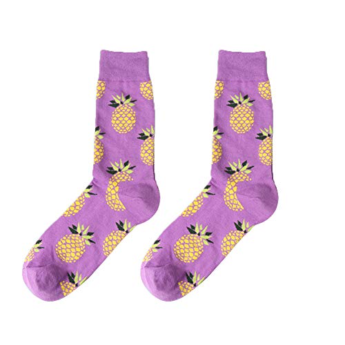 Scrox 1 Pares Calcetines Mujer Invierno Sock Creativo Estampado de Frutas Unisex Algodón Personalidad Casual Otoño Piso Calcetines Espesar Original Regalo (#2)