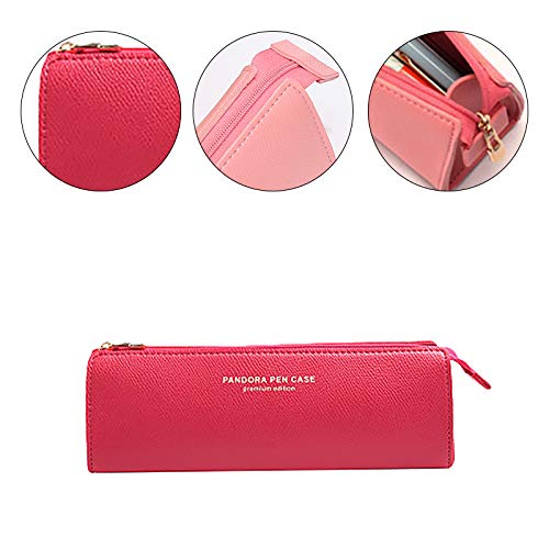 Scrox1x “ Pandora Pen Case ” Lápiz inglés Simple Estuche de lápices de Estudiante Bolsa de Almacenamiento de artículos de papelería lápiz Pluma Lápiz Caso 20 * 6.5 * 5.5CM Cuero Artificial (Hellblau)