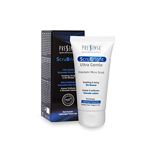 ScruBright Ultra Gentle Gel exfoliante, PEELING FACIAL mecanico, Exfoliante facial para mujeres, Exfoliación Mecánica Enzimática ultra suave y Efectiva Elimina las células muertas y las imperfecciones 50 ml