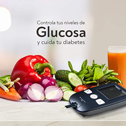SD Codefree Glucometro Lector Medidor de niveles de glucosa y azucar en Sangre Kit de control de la Diabetes y la Glucemia en mg/dL - Incluye 10 tiras y estuche