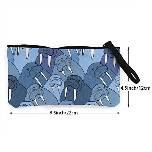 SDFGJ Cosméticos Bolsa Moda Cremallera Suave Cambio Monedero Lona Bolsas de Maquillaje