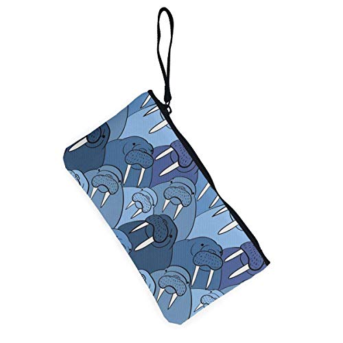 SDFGJ Cosméticos Bolsa Moda Cremallera Suave Cambio Monedero Lona Bolsas de Maquillaje