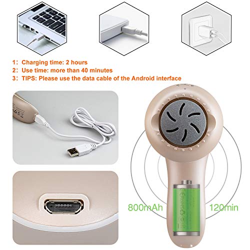 SDFZH Lima Eléctrica Pedicura,Eléctrico Lima Pies Profesional Recargable, Elimina Fácilmente Callos y Piel + 3 Recambios