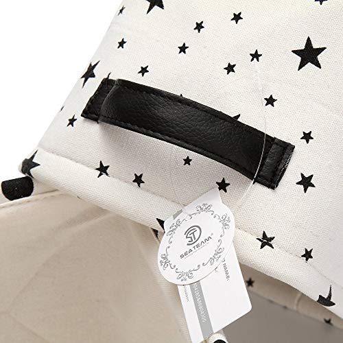 Sea Team Mini Cesto de Almacenaje Plegable en Blanco y Negro Juego de 4, para el Almacenamiento en Escritorio y Estante