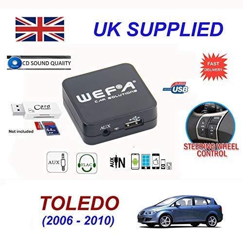 Seat Toledo MP3 SD USB CD Entrada Auxiliar Adaptador de Audio Digital CD Módulo 12Pin