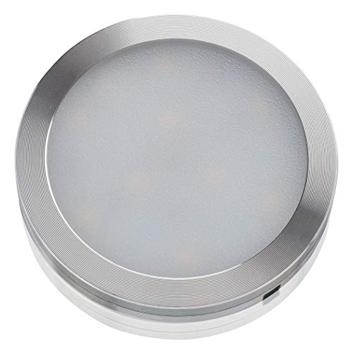 SEBSON® 6x LED bajo mueble empotrable, regulable sin contacto, sensor de infrarrojos, LED bajo gabinete, calido blanca 3000K, ronda, 6x 1,8W, 150lm