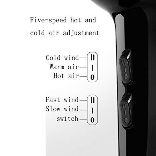 Secador de pelo, Alta Velocidad del Viento, Ajuste de Varias velocidades, Temperatura Constante y sin daños en el Cabello, Adecuado para peluquerías caseras