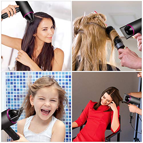 Secador de Pelo, Fityou Profesional Secador Iónico con Diseño de Tubo Interior, 2 Velocidades, 3 Temperaturas, con 2 Concentradores Magnéticos, 1800W, Mango Plegable