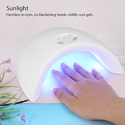 Secador de Uñas UV LED Filfeel UVLED Lámpara de Uñas Máquina de Arte de Uñas para Uñas Polaco de Gel de Curado con Herramientas de Arte Inteligente de Uñas(Blanco)