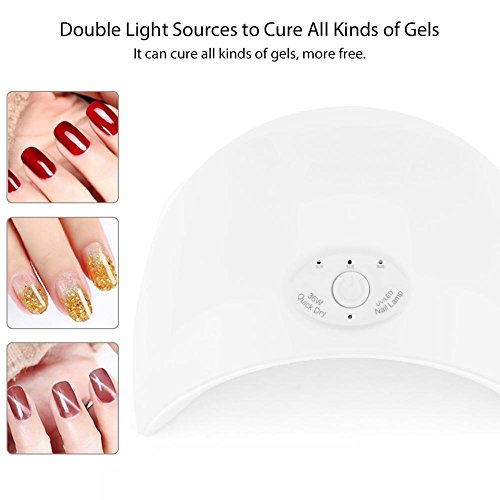 Secador de Uñas UV LED Filfeel UVLED Lámpara de Uñas Máquina de Arte de Uñas para Uñas Polaco de Gel de Curado con Herramientas de Arte Inteligente de Uñas(Blanco)