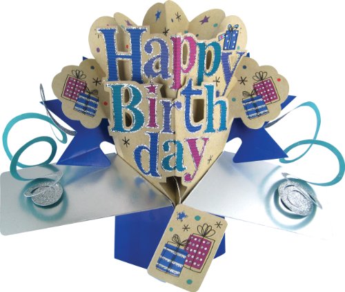 Second Nature - Tarjeta de felicitación para cumpleaños, diseño en 3D con texto en inglés"Happy birthday"