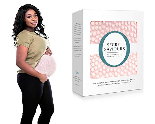 Secret Saviours Banda de apoyo para embarazadas, previene las estrías, patentado y clínicamente testado rosa S