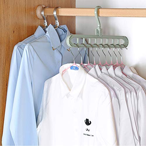 SEELOK 6pcs Magic Hanger, Perchas Ahorra Espacio Gancho Giratorio 360º Perchas de Armario Multifuncional Plegable Perchas Estándar Ropa Portatil Percha Mágica Antideslizante Plástico