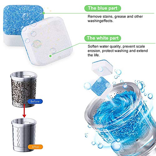 SEGMINISMART Limpiador de Lavadora, Limpiador de Lavadora, Pastillas limpiadoras efervescentes para tabletas, removedor de Limpieza Profunda para baño y Cocina