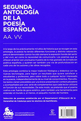 Segunda antología de la poesía española: Edición a cargo de Marcelino Jiménez León (Austral Educación)