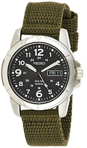 Seiko Reloj Analógico para Hombre de Energía Solar con Correa en Tela SNE095P2