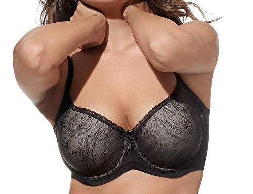 Selene Violeta Sujetador con Aros, Copa C, Negro, Talla ES 120C (Talla Europea 105C)