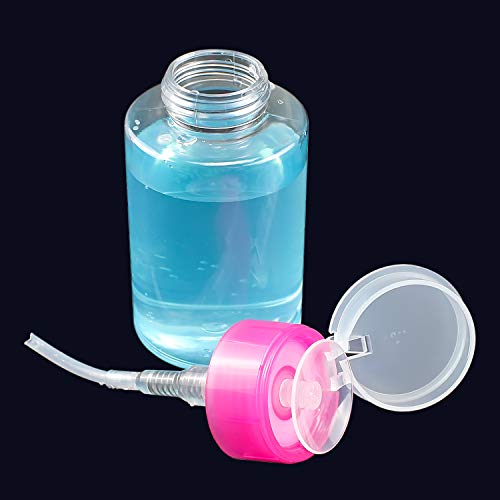 SelfTek 2 piezas Dispensadores de bomba removedor de esmalte de uñas botella plástica vacía transparente
