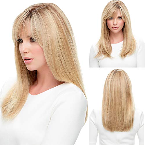 Sencillo Vida Peluca Mujer Rubia Postizos Larga Recta Señora Pelo Natural Wigs Color Natural Sintético Resistente al Calor para Uso Diario Disfraz Fiesta Carnaval Cosplay