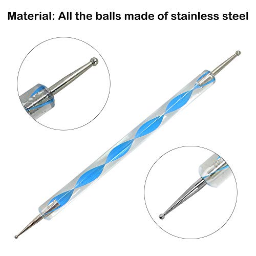 Senhai 15 piezas Herramientas de puntos Y 2 piezas Paletas redondas, Estiletes de bolas Manicura Belleza Dot Pen Herramienta Bandeja de pintura Kits para cerámica Arcilla Modelado Realce Uña Art º