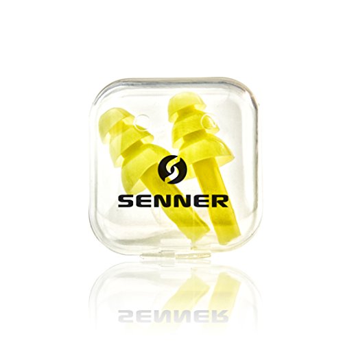 Senner Soft Tapones Protectores auditivos (SNR 30) con Caja. Ideal para Dormir, protección de Trabajo y para protección contra el Ruido, Amarillo/Transparente