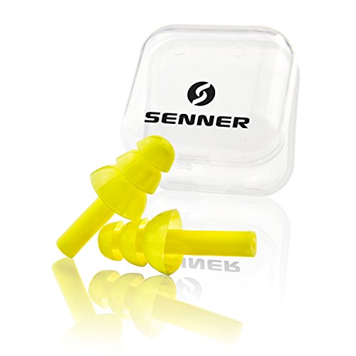 Senner Soft Tapones Protectores auditivos (SNR 30) con Caja. Ideal para Dormir, protección de Trabajo y para protección contra el Ruido, Amarillo/Transparente