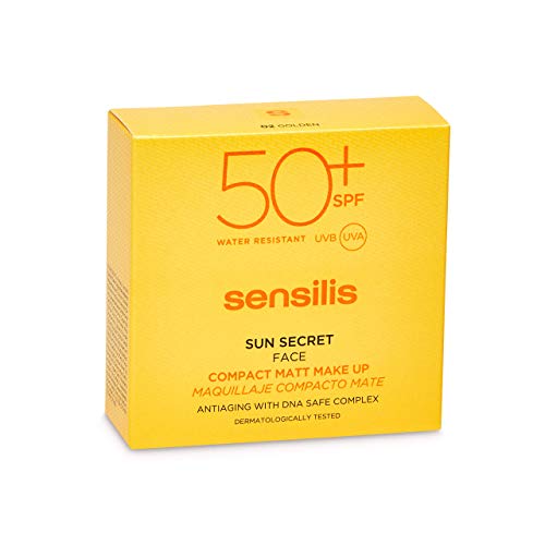 Sensilis Sun Secret - Maquillaje Compacto de Acabado Mate con SPF50+, Tono 02 Golden - 10 g