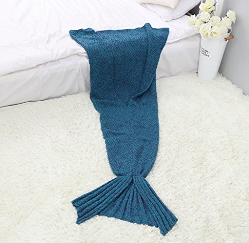 SENYANG Cola De Sirena Manta - Regalos para niñas, Manta De Sirena para Niñas, Bolsas De Dormir para Niños,La Mejor opción para Regalos de niñas, Regalos de cumpleaños(Lake Blue)