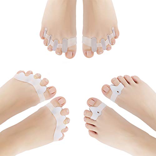 Separador dedos pie, Corrector De Juanetes para Noche y Día Set de 6 piezas, Protección de Juanetes y Hallux Valgus- 0% BPA - Talla universal
