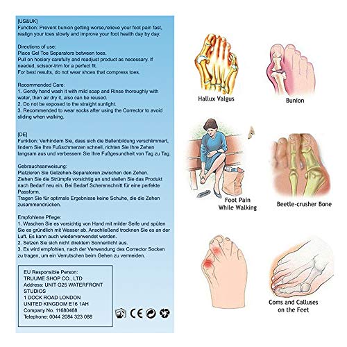 Separador Dedos Pie, Hallux Valgus Corrector, Férula Juanetes, Hallux Valgus Toe Separator Silicone - Para el Alivio Del Dolor Hallux(Hombres y Mujeres) (Paquete de 9)