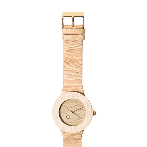 seQoya - Stone | Reloj de Madera con Esfera de Madera y Correa de Piel ecológica simulando Madera Estampada | Reloj Hombre y Mujer | Diseño único y Original