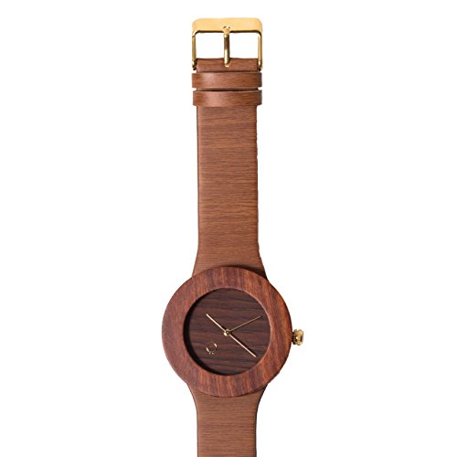 seQoya - Yosemite | Reloj de Madera con Esfera de Madera y Correa de Piel ecológica simulando Madera Estampada | Reloj Hombre y Mujer | Diseño único y Original