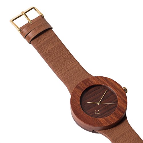 seQoya - Yosemite | Reloj de Madera con Esfera de Madera y Correa de Piel ecológica simulando Madera Estampada | Reloj Hombre y Mujer | Diseño único y Original