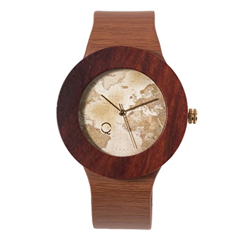 seQoya - Yosemite Traveller | Reloj de Madera con Esfera de Madera y Correa de Piel ecológica simulando Madera Estampada | Reloj Hombre y Mujer | Diseño único y Original