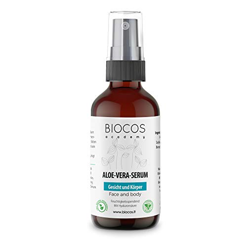 Sérum facial orgánico con aloe vera y ácido hialurónico - sérum contra el envejecimiento, acné, arrugas - apto para pieles grasas, sensibles y secas - 50ml