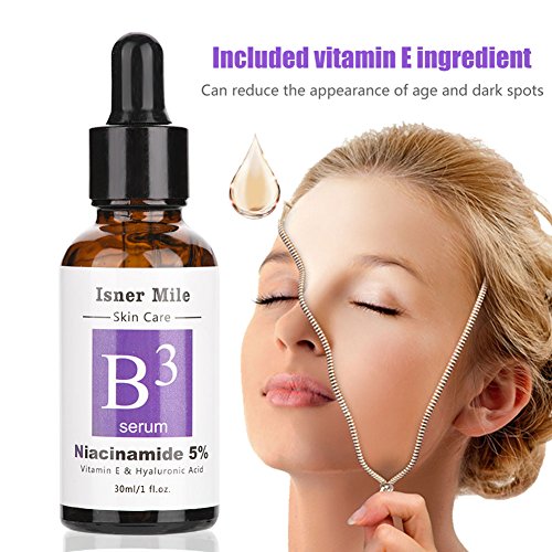 Serum Facial, Pure 5% Niacinamide Vitamina E y Acido Hialurónico Face Serum Whitening Crema Reafirmante Hidratante Antiarrugas