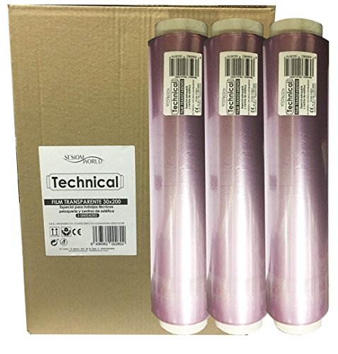 Sesiomworld Caja 3 Rollos de Film Osmótico Transparente Technical 30Cm. X 200Metros Profesional 3 Unidades 2400 g