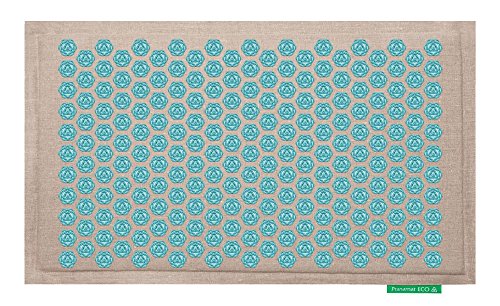 Set - 2 unidades: Pranamat ECO + PranaPillow, La esterilla y la almohada de masaje terapéutico (Natural/Turquesa)