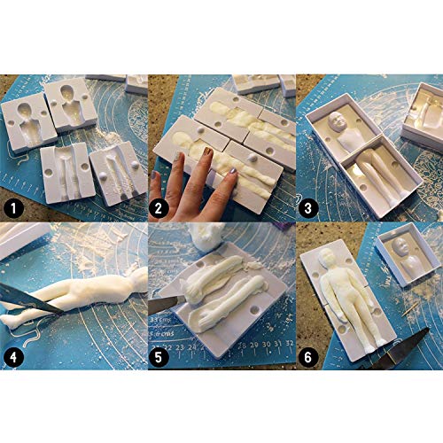 Set 24 Piezas Moldes de Plástico Fondant Familia Humanos por Kurtzy -Set Completo de Familia incluye 4 Tamaños - Hombre, Mujer y 2 Niños - Instrucciones Completas Para Principiantes y Profesionales