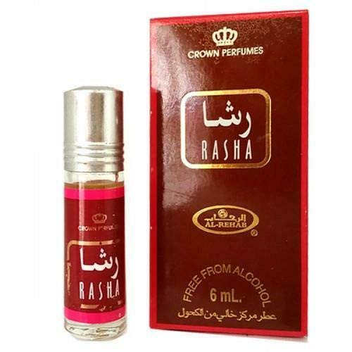 Set de 3 Almizcle Musc RASHA Al Rehab 6ML Perfumes de Mujer Perfumes Hombre Attar Perfume Sin Alcohol 100% de Aceite Almizcle Oud Roll on, NOTAS: Rosa, Floral, Flores Blancas, Ambar, Picante