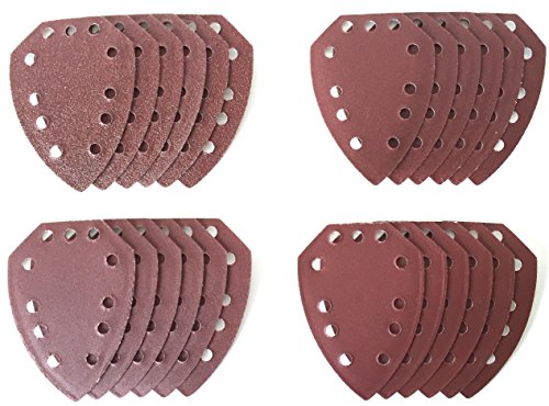 Set de 30 lijas para amoladora manual Parkside PAHS 10.8A1, PAHS 12A1, PHS 160A1, PHS 160B2, PHS 160B3, PMS 130, XQ, XQSE, dimensiones ;nticas a PHSZ30A1, PHSZ30B2, PHSZ30C3 y PHSZ18C3