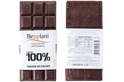 Set de 5 Tabletas 100% Masa de Cacao – 450 g, Beppiani – Chocolate Artesanal – MADE IN ITALY