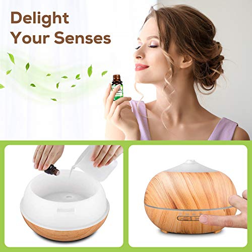 Set de Aceites Esenciales para Difusor,100% Natural Puro Aromaterapia Aceite Aromático,6 x 10 ml Essential Oils Set para Humidificadores, Lámparas de Fragancia,Jabón,SPA,Masaje