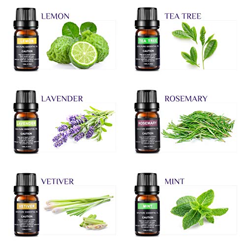 Set de aceites esenciales,100% Natural Puro Aromaterapia Aceite Aromático, Set de Aceites Esenciales para Humidificador y Difusor Aroma (12 Flavor)