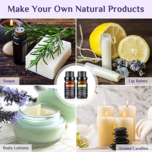 Set de aceites esenciales,100% Natural Puro Aromaterapia Aceite Aromático, Set de Aceites Esenciales para Humidificador y Difusor Aroma (12 Flavor)