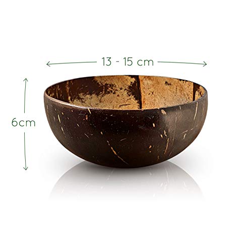 Set de Boles de Coco con Cubiertos | Tazones de Coco Natural | Bol de Madera Hecho con cáscaras de Coco | Hechos en Bali | Coconut Bowl | Cuenco de Madera | Bol de Coco Natural | Acai Bowl