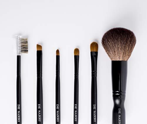 Set de brochas y pinceles para automaquillaje, con pinceles para polvos, ojos, labios, cejas, sombras.