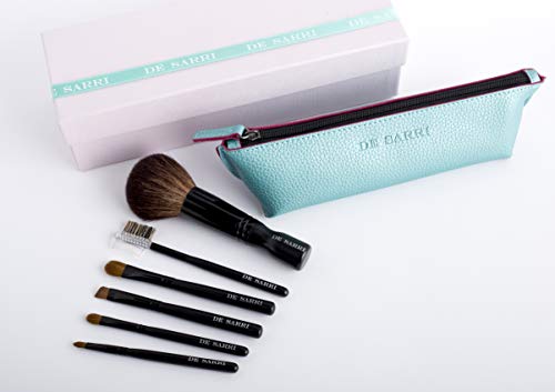 Set de brochas y pinceles para automaquillaje, con pinceles para polvos, ojos, labios, cejas, sombras.